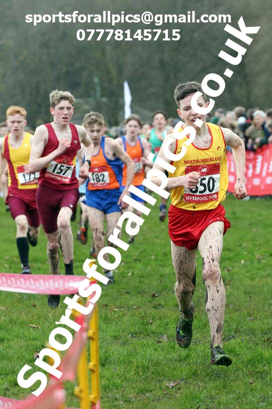 Junior boys, 2020 New Balance English Schools Champs., Sefton Park, Liverpool. Photo: David T. Hewitson/Sports for All Pics